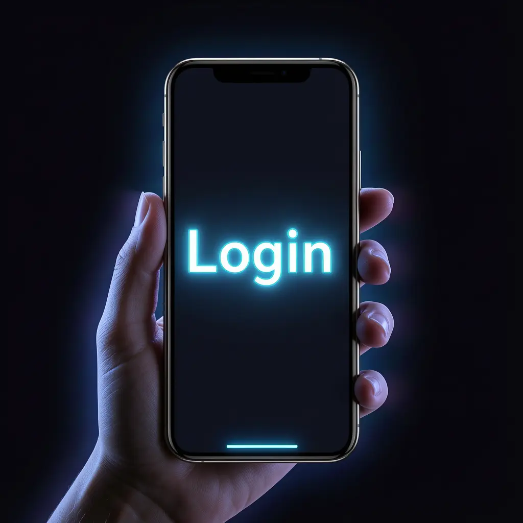JIT66 Login – Fast and safe account access for players in Bangladesh Close up of a hand holding a smartphone with a bright login screen showing fast and safe access to the JIT66 casino account in Bangladesh